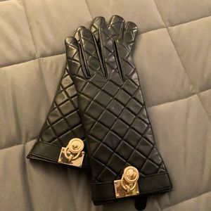 Michael Kors quilted genuine leather gloves